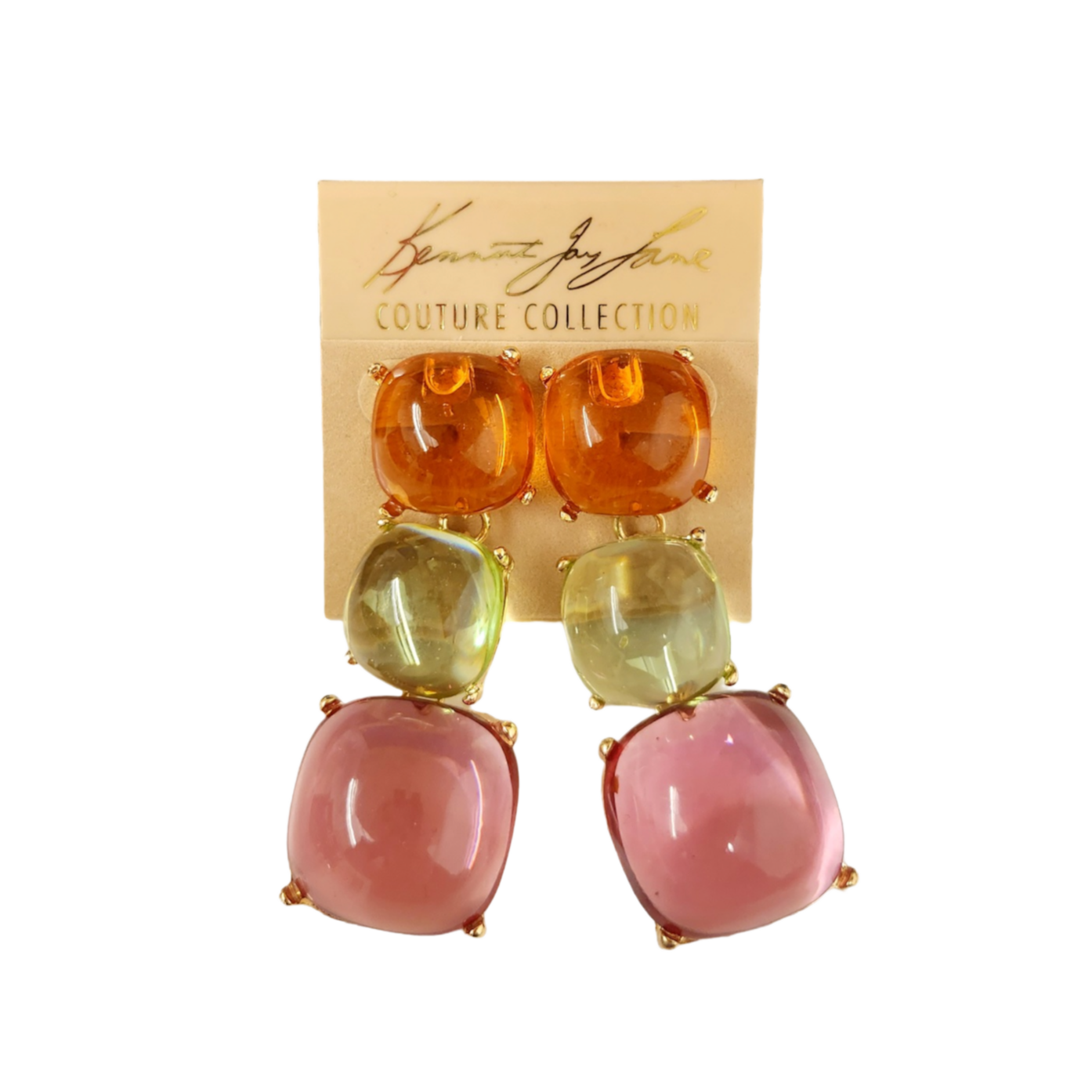 Square Pastel Triple Earring