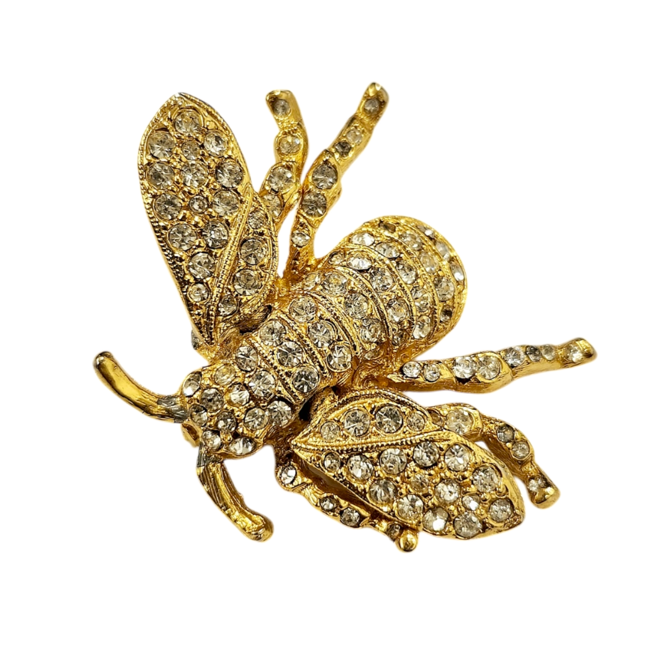 Gold Crystal Bee Pin
