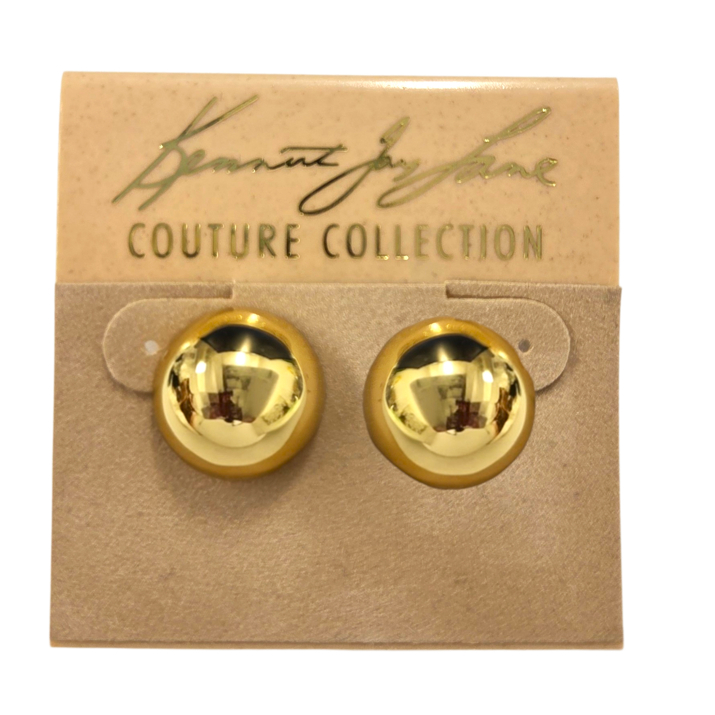 Polished Gold Domed Earring