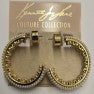 Pierced Gold Hoop with Micro Pearls and Crystals