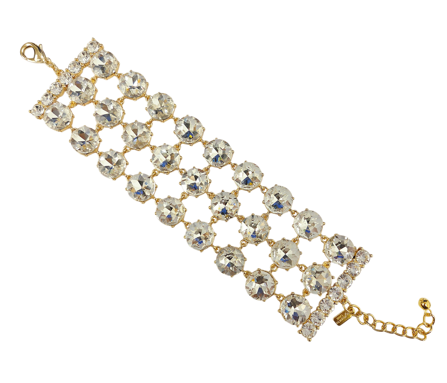 3 Row Gold Crystals Bracelet
