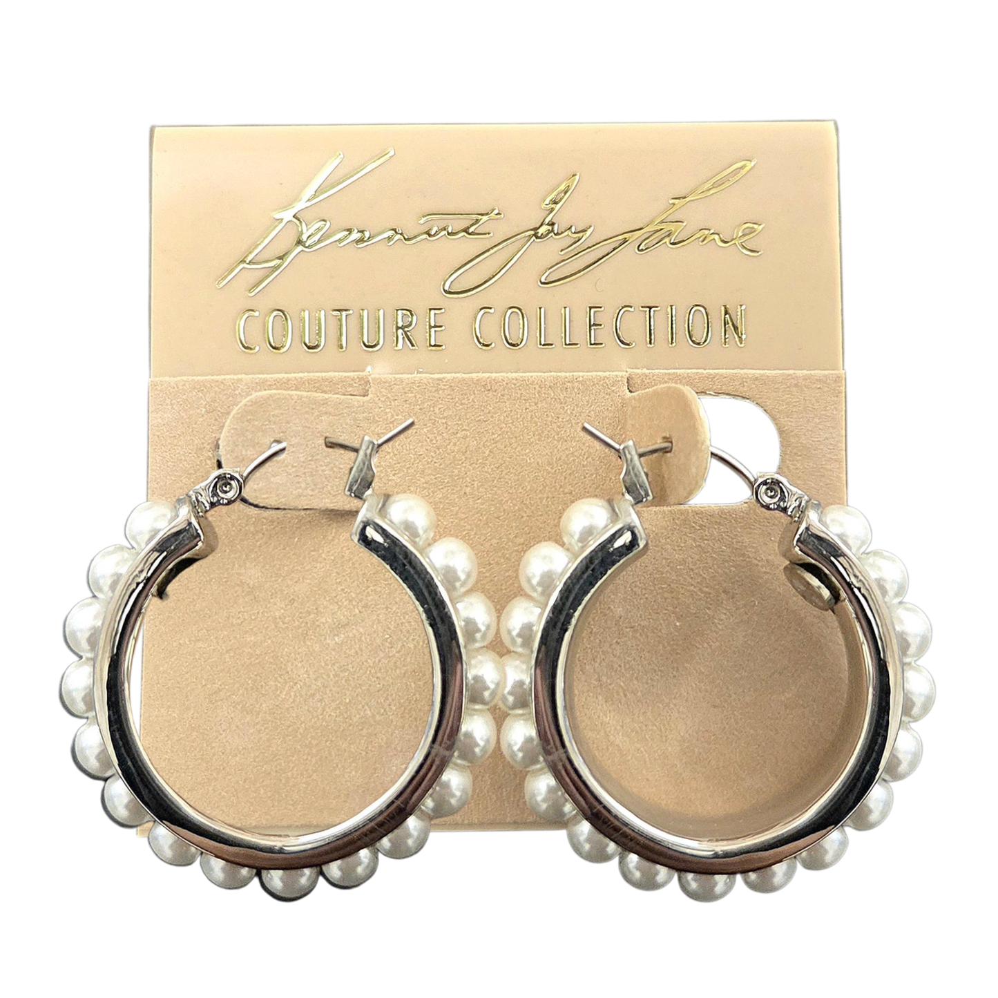 Silver with Pearls Hoop Earrings