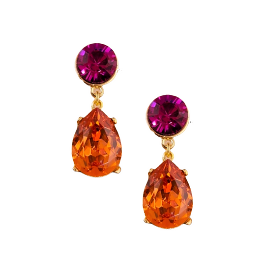 Fuchsia Padparadscha Teardrop Earring
