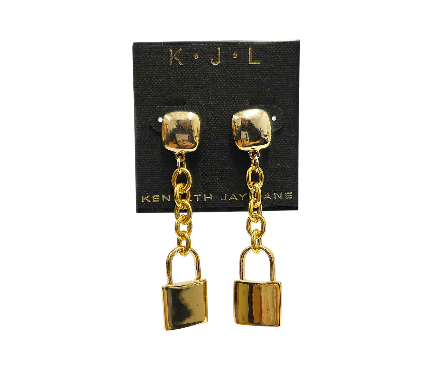 Gold Lock Pierced Earring