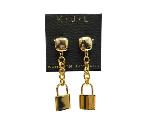 Gold Lock Pierced Earring