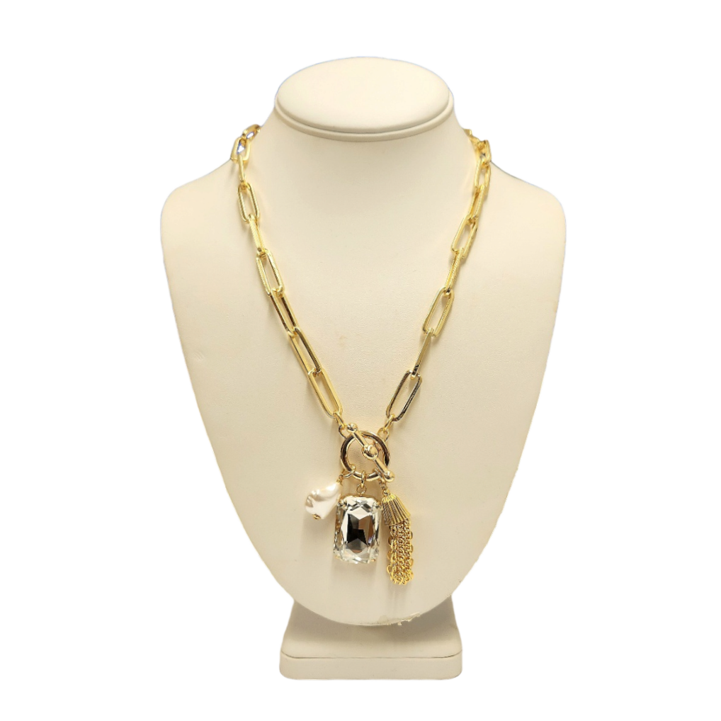 Crystal Gold Chain Necklace