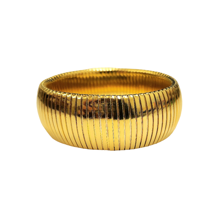 26mm Gold Domed Snake Stretch Bracelet