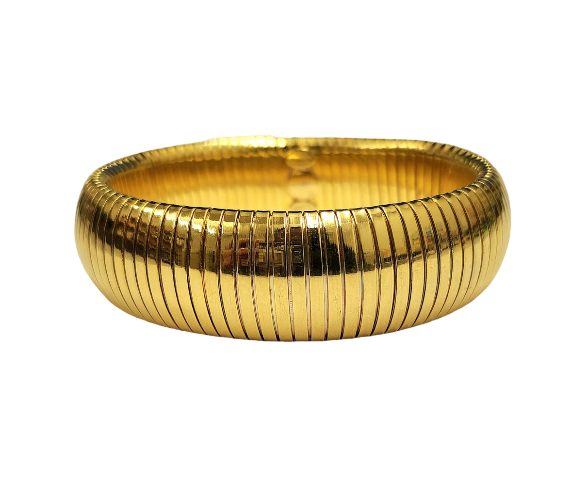 19mm Gold Domed Snake Stretch Bracelet