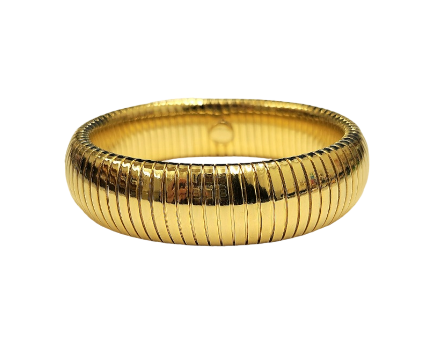 16mm Gold Domed Stretch Chain Bracelet