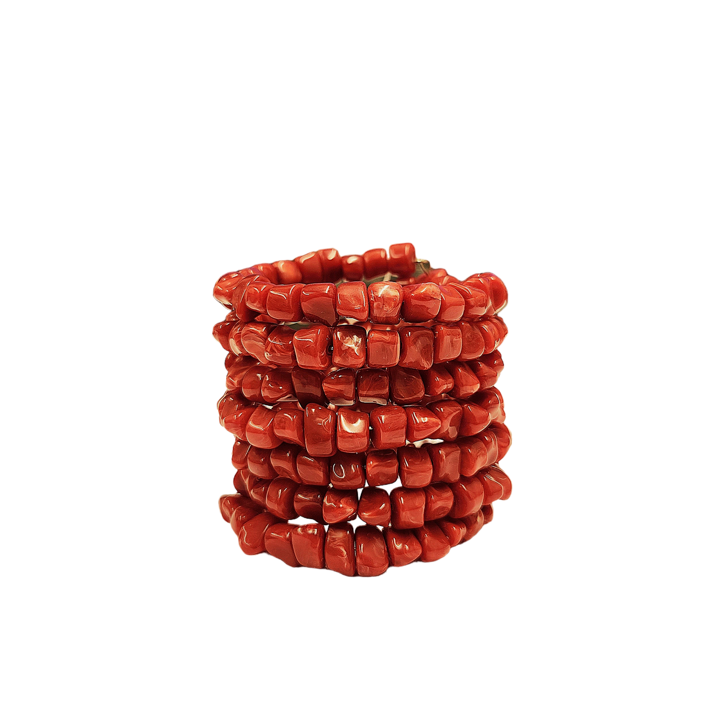Dark Coral Coil Bracelet