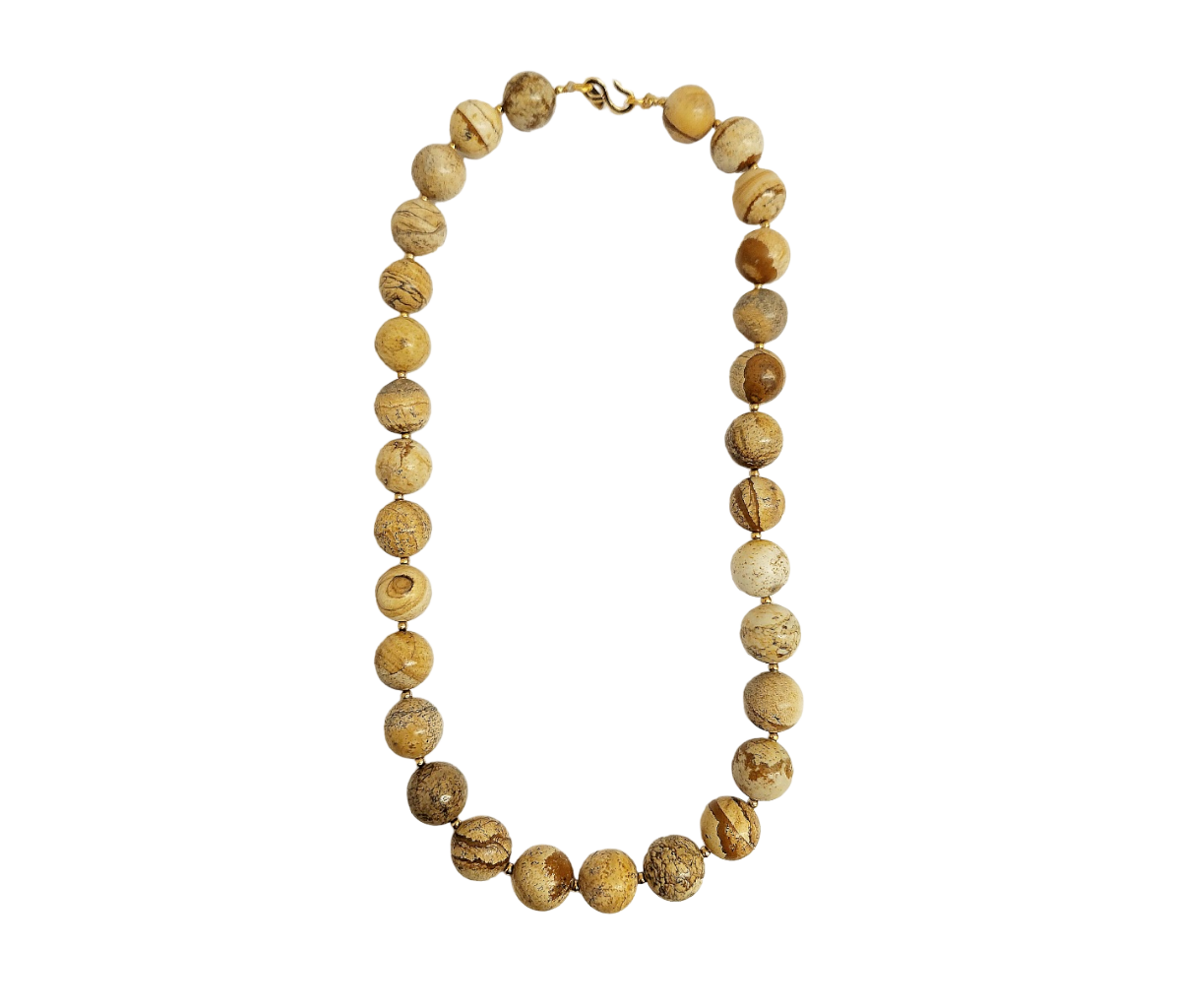 24" Gold with Natural Bead S Hook Necklace