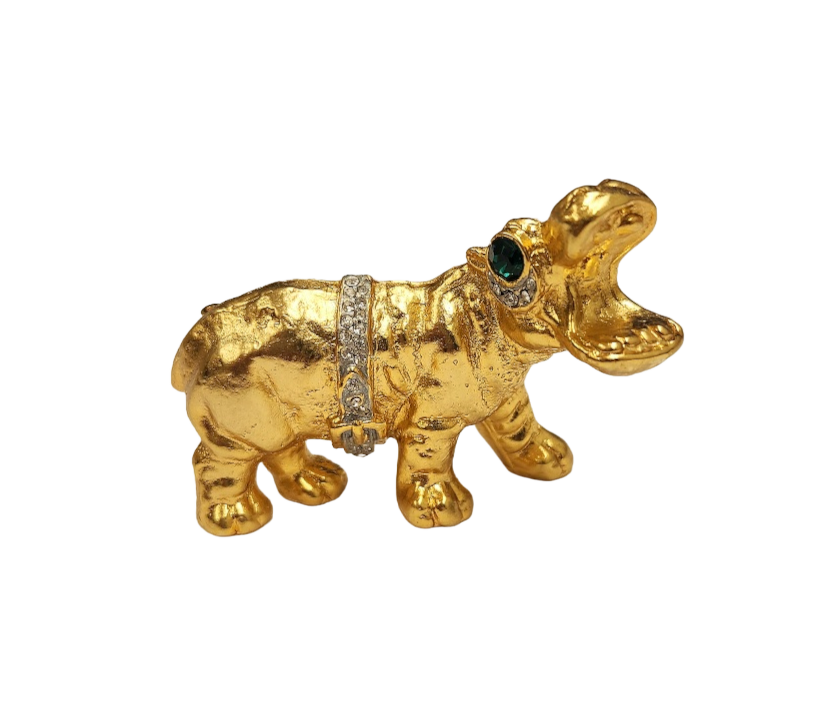 Gold Hippo Pin
