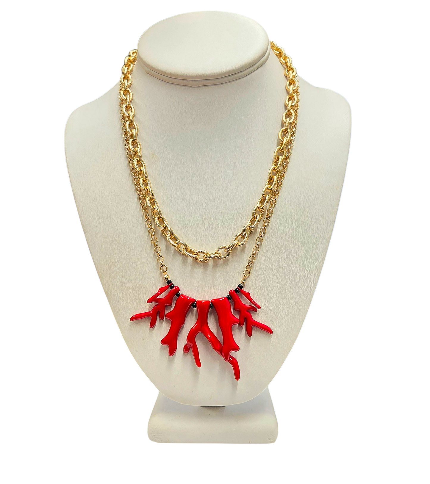 Red Coral Branch Necklace