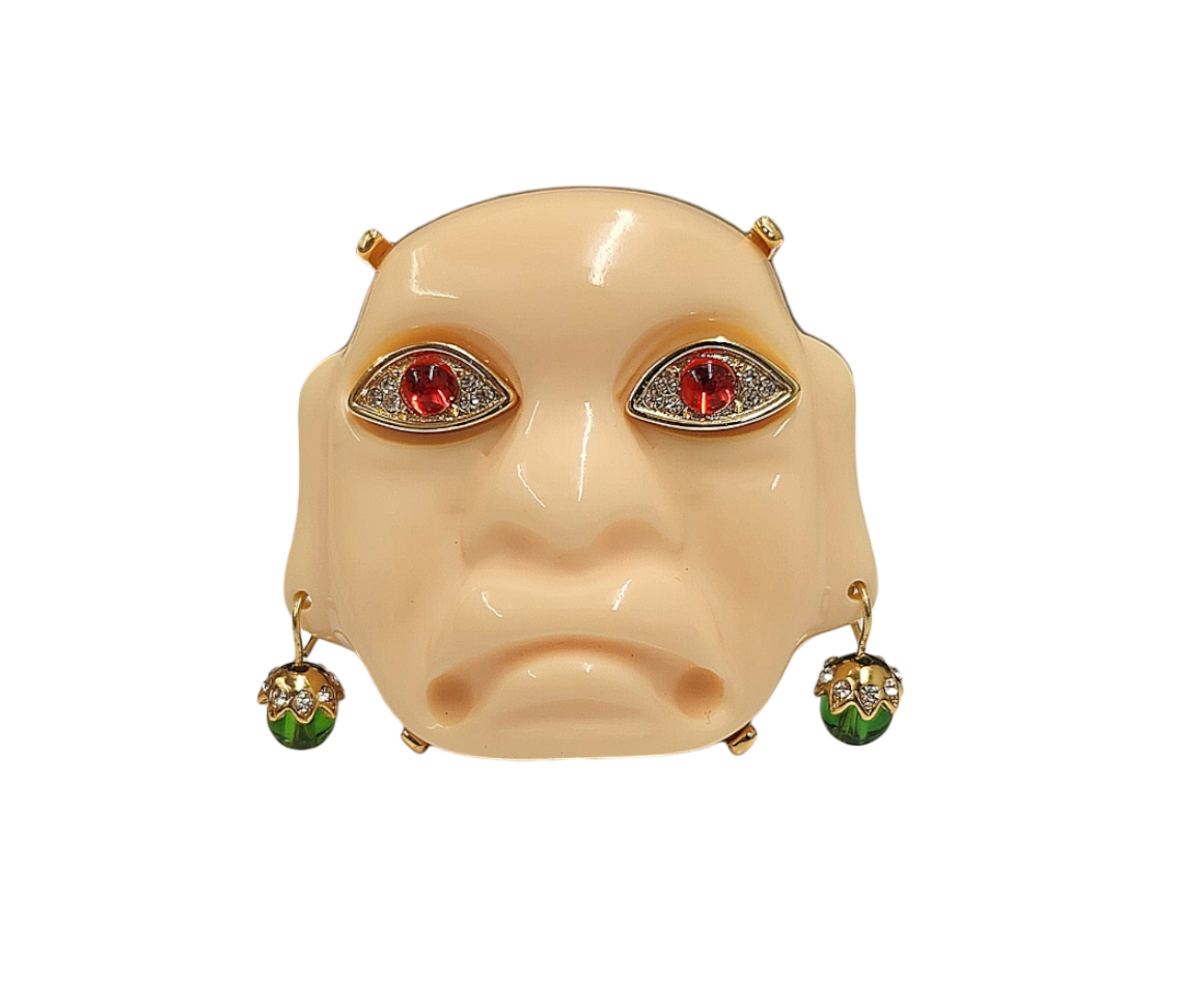Angelskin Olmec Man Head Pin/Pendant