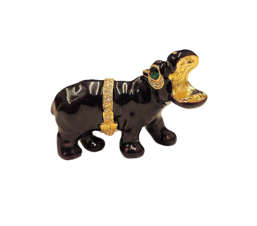 Dark Purple Enamel Hippo Pin