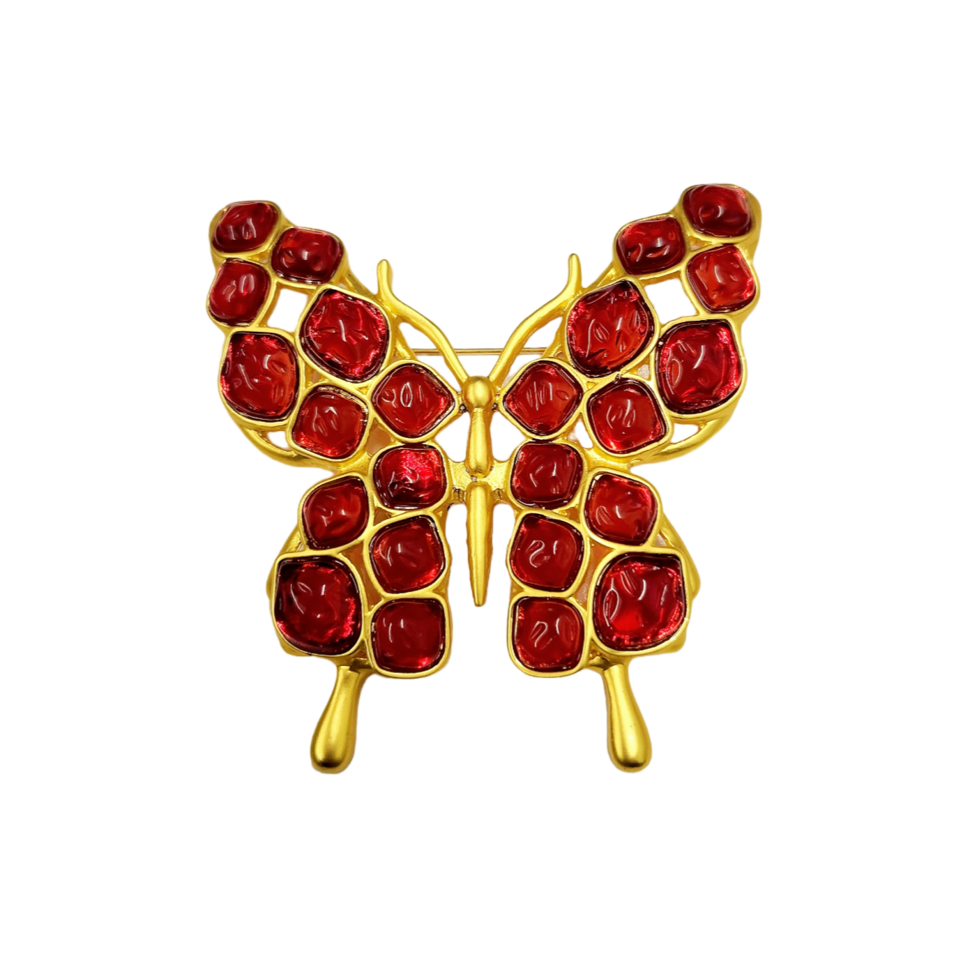 Ruby Butterfly Pin