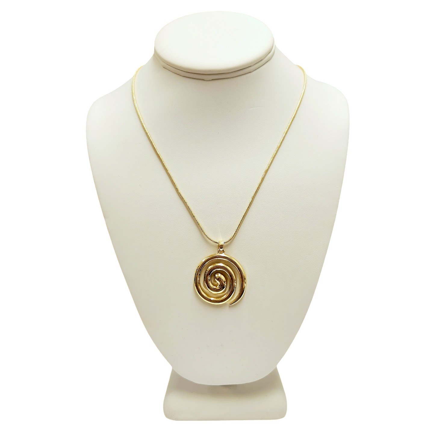 Gold Swirl Pendant Necklace
