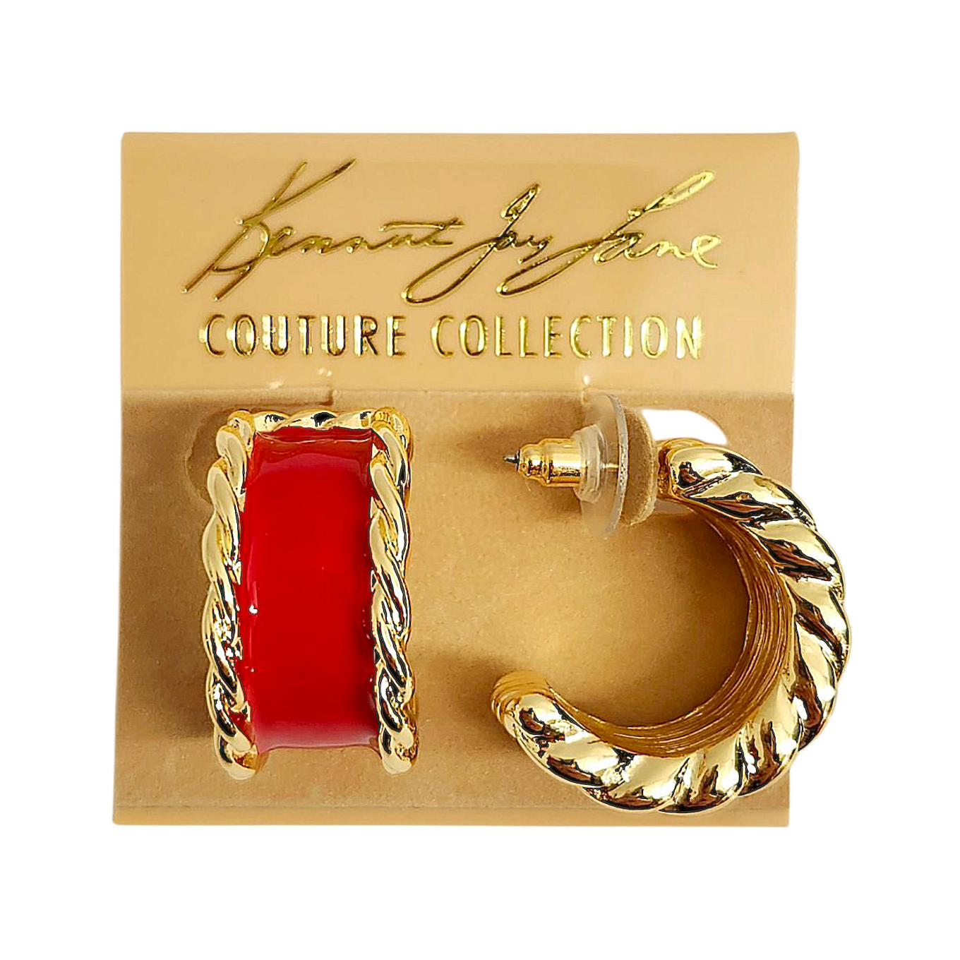 Red Enamel Hoop Ear