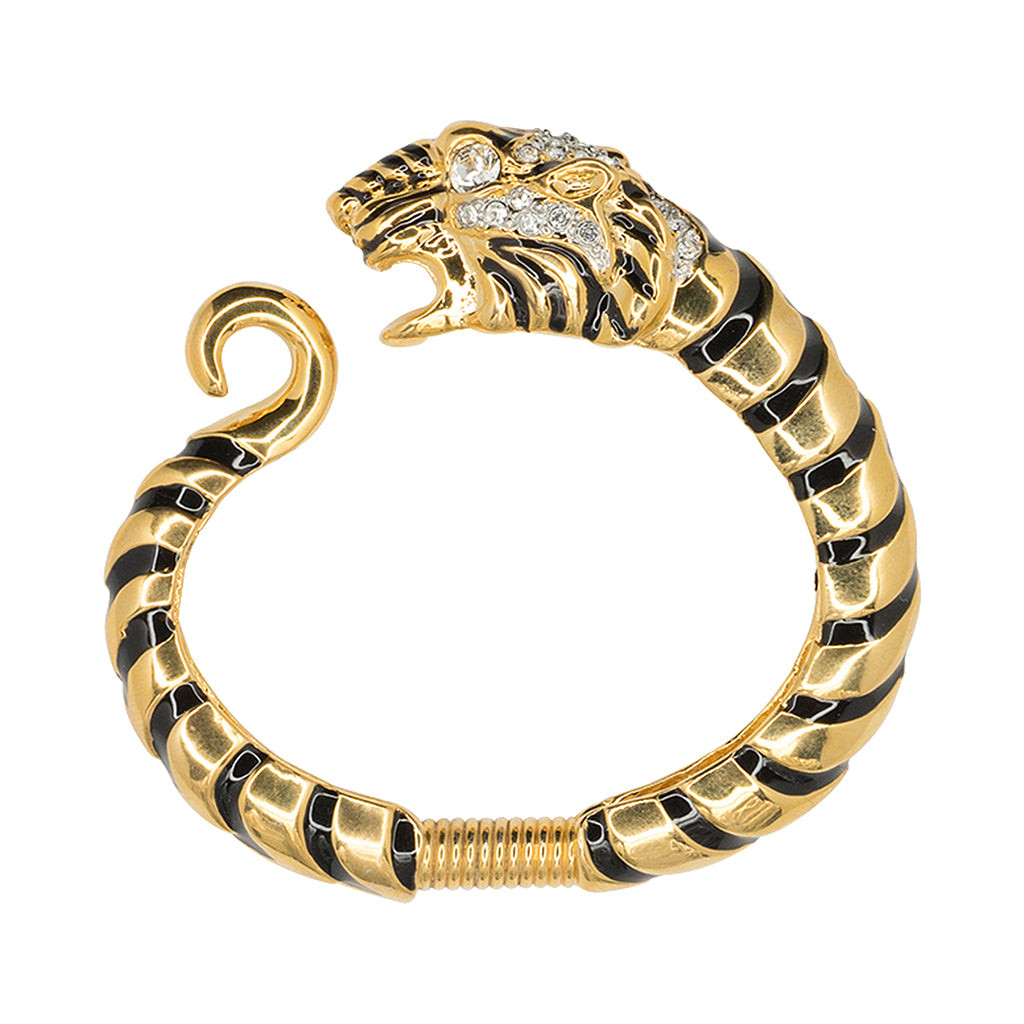 Gold Black Tiger Head Bracelet