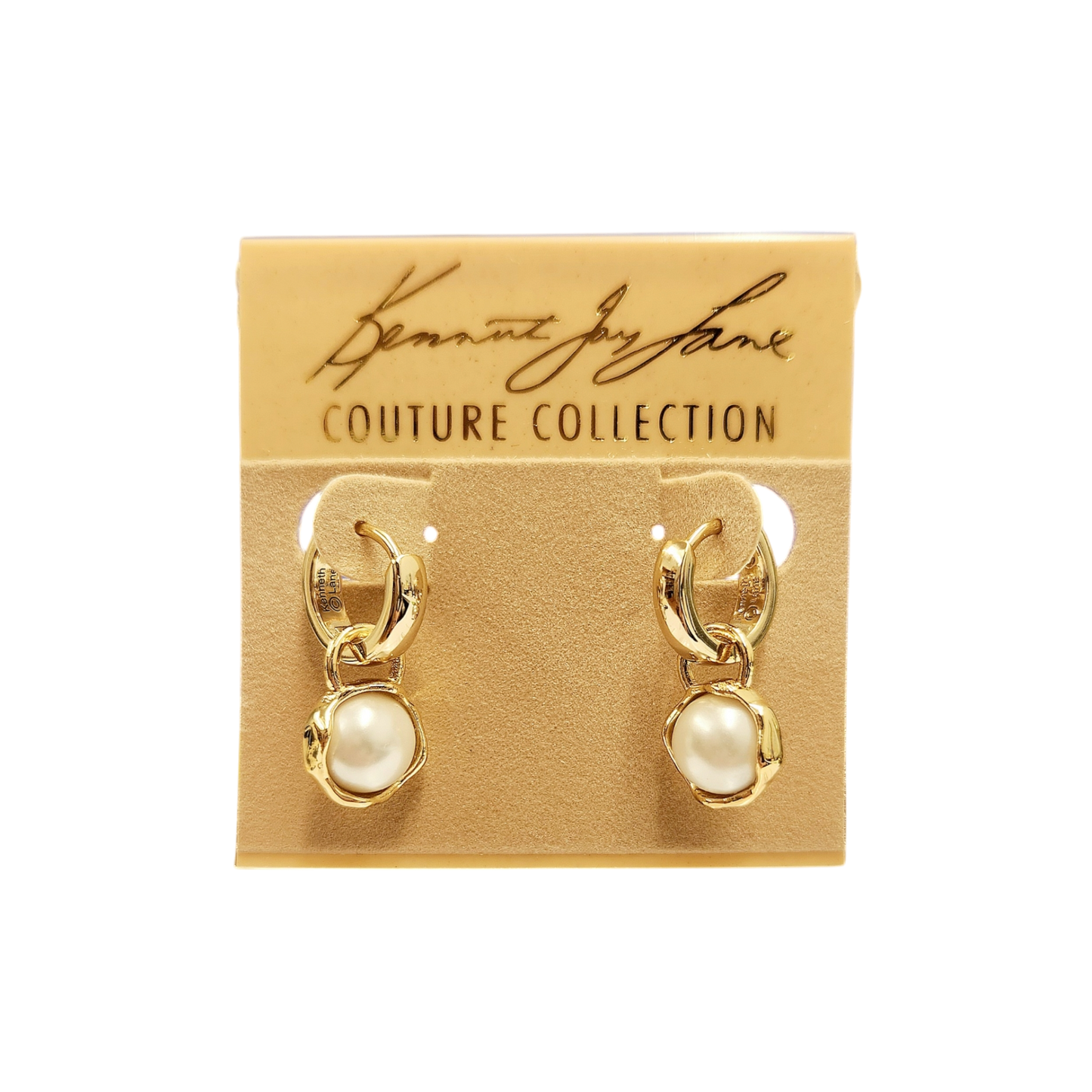 Gold with Pearl Hoop Earring