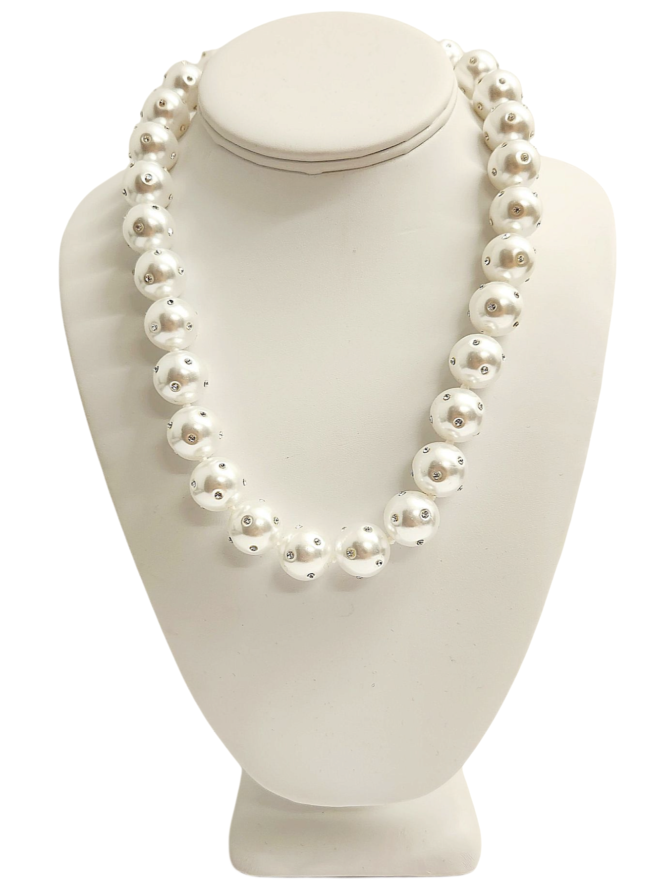 Pearl and Crystal Dot Necklace
