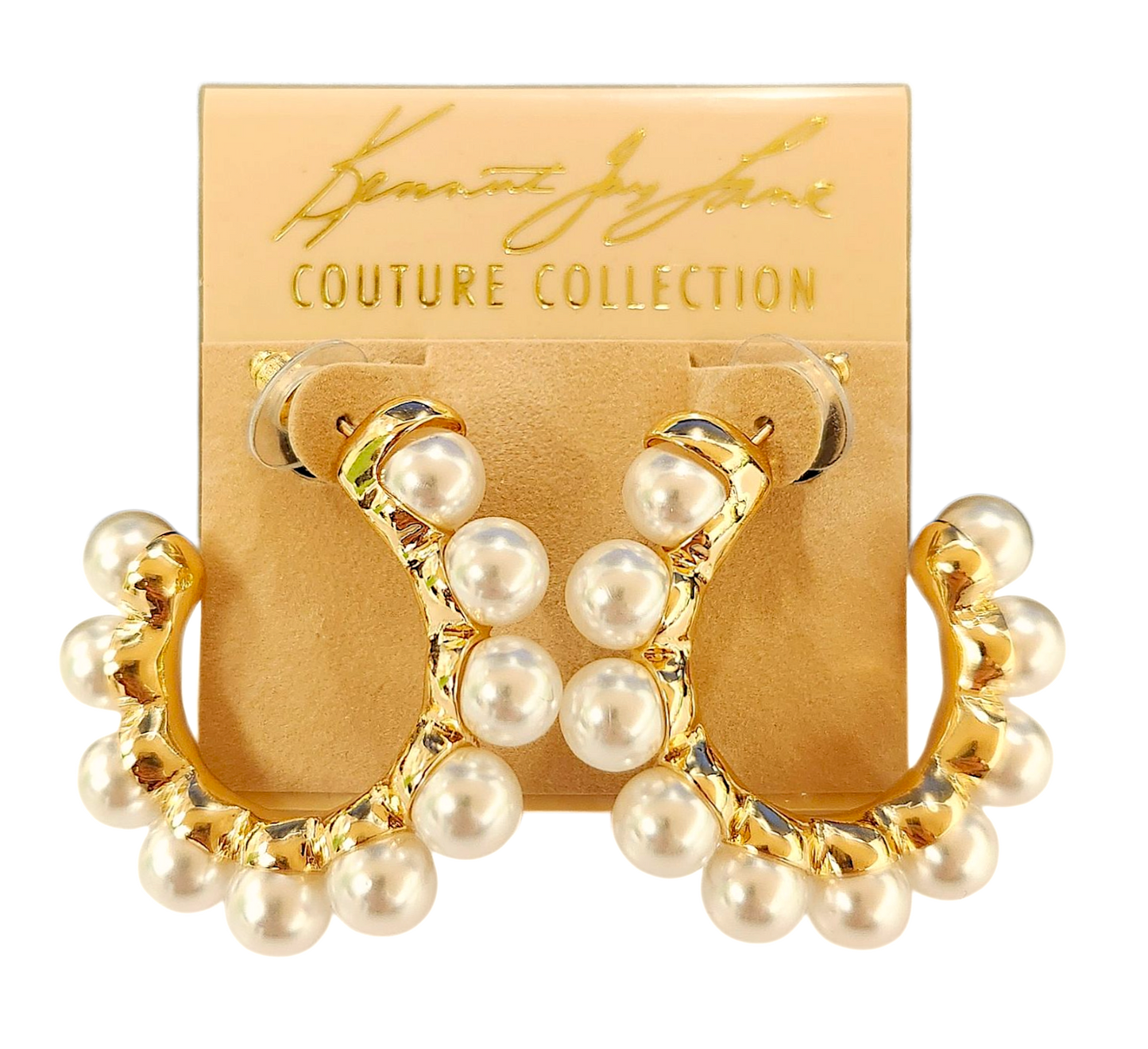 Gold with Pearls Hoop Earring