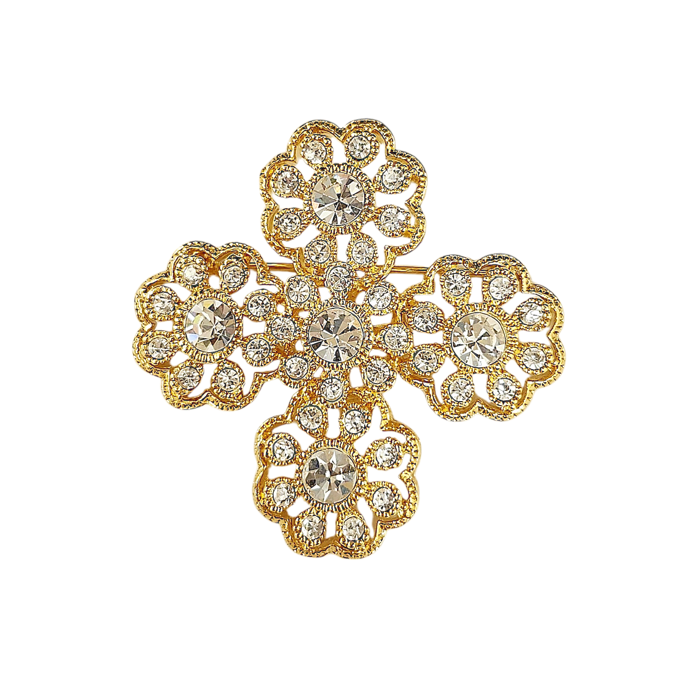 Crystal Flower Pin