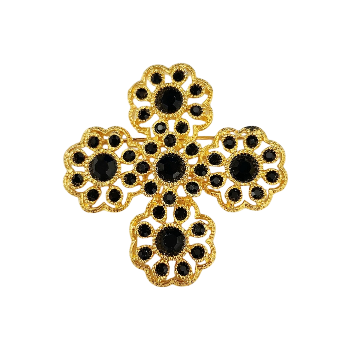 Jet Flower Pin