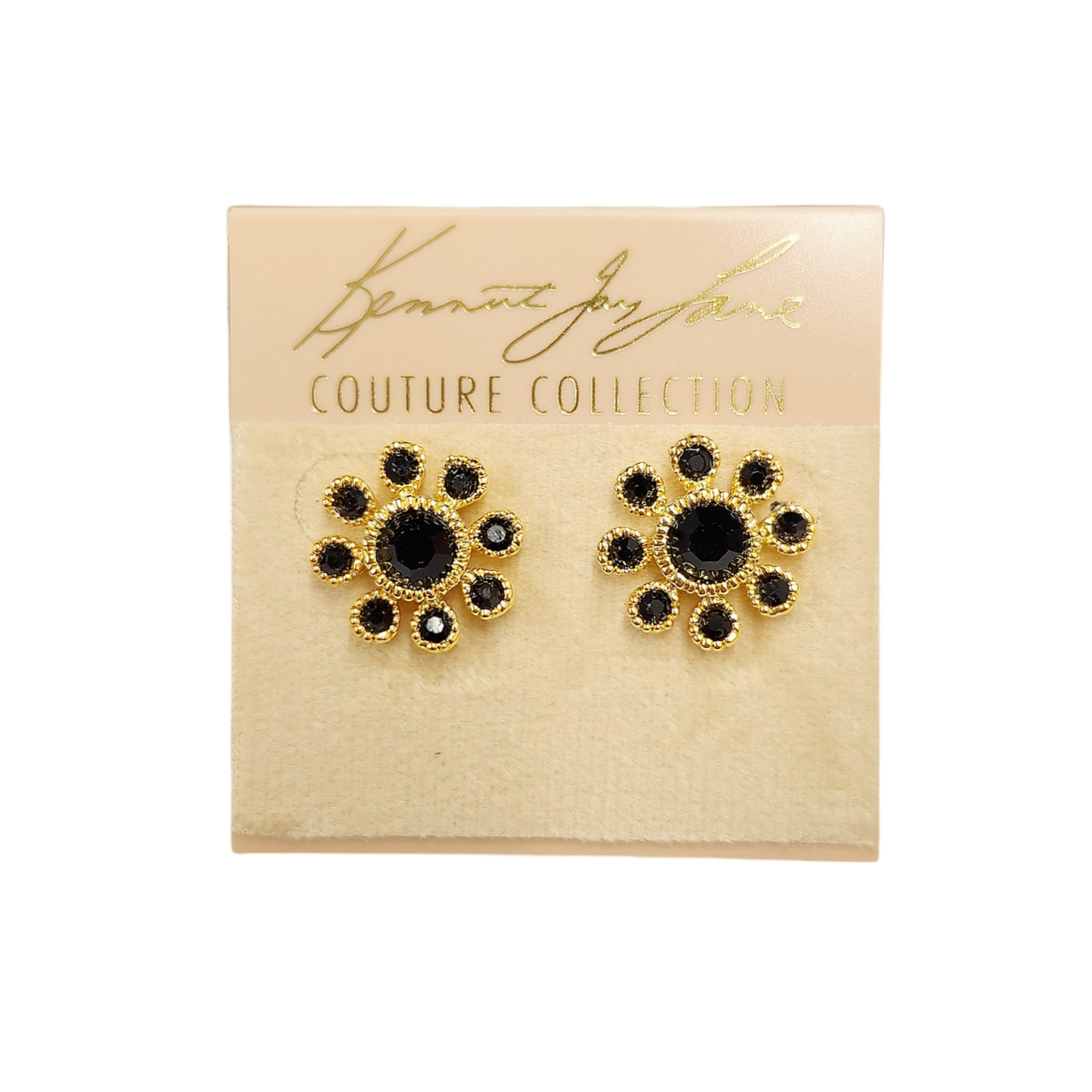 Jet Flower Pierced Earring