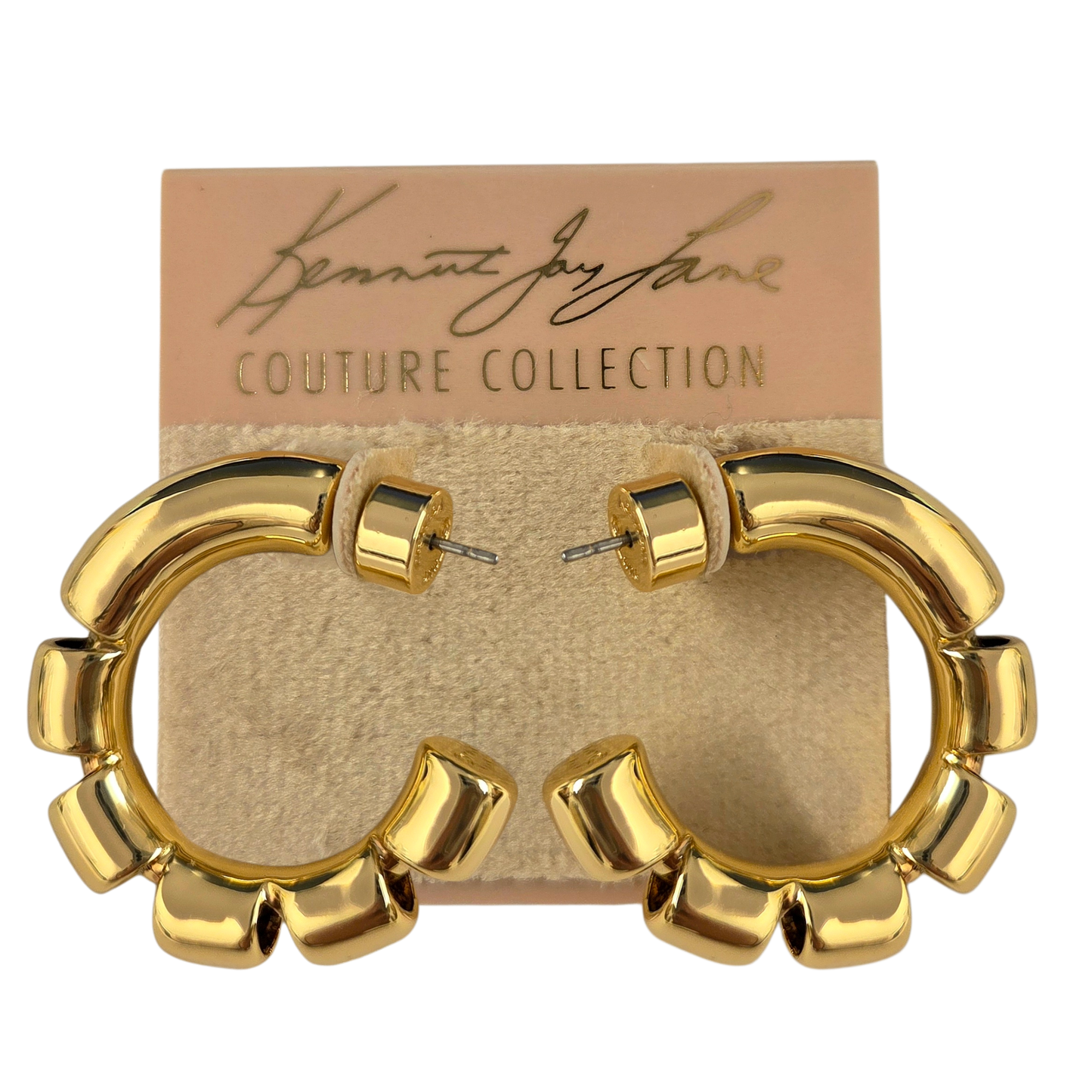 Polished Gold Tube hoop Earring