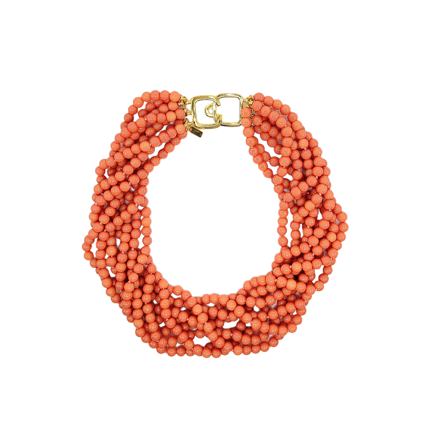 17" 8 Row Coral Bead Necklace