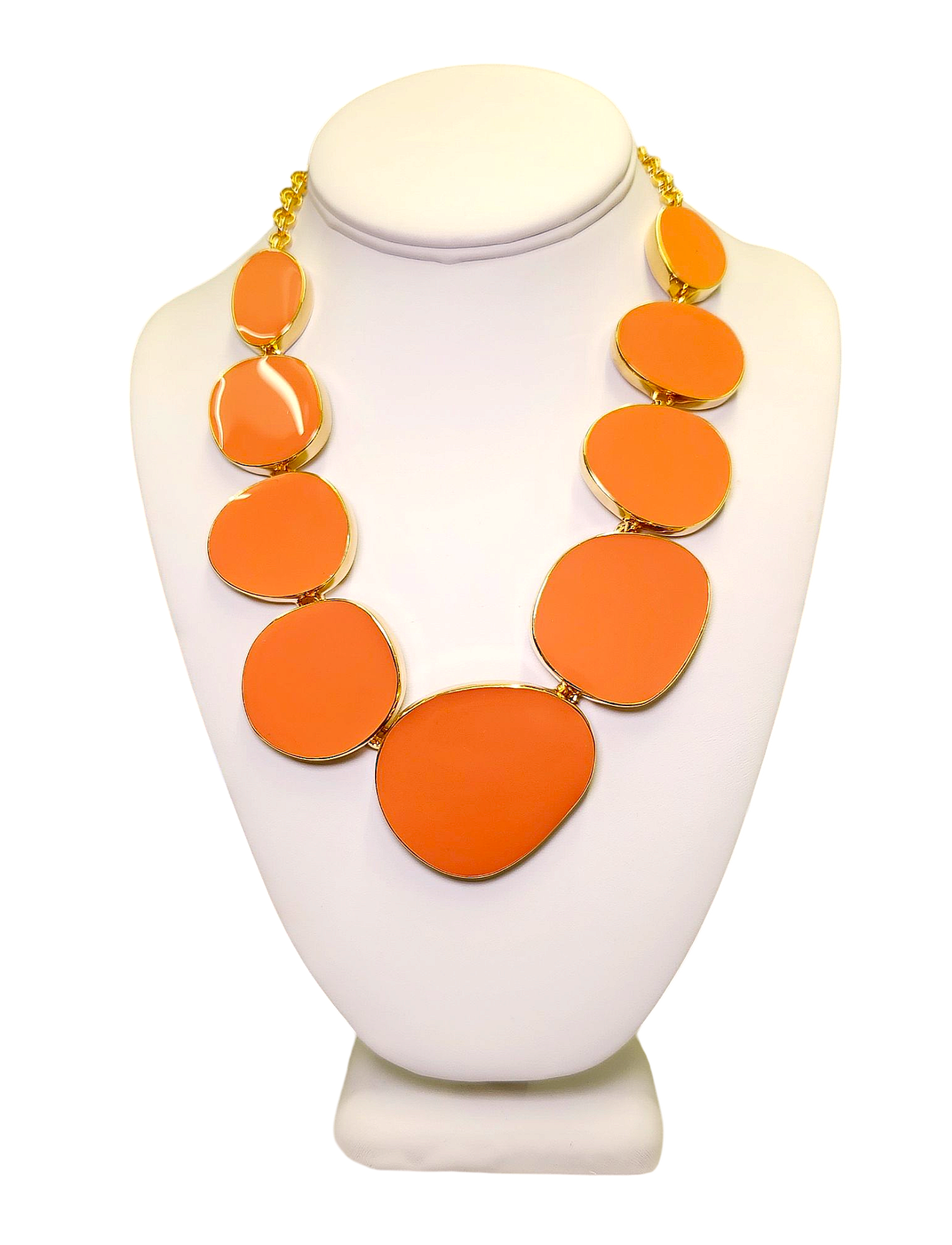 Coral Enamel Necklace