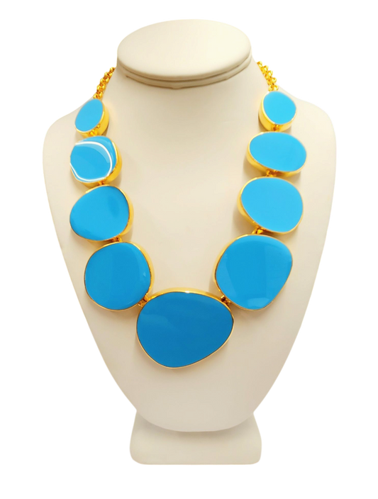 Turquoise Enamel Necklace