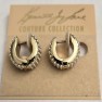 Gold/Pearl Pierced Huggie Hoop Earring