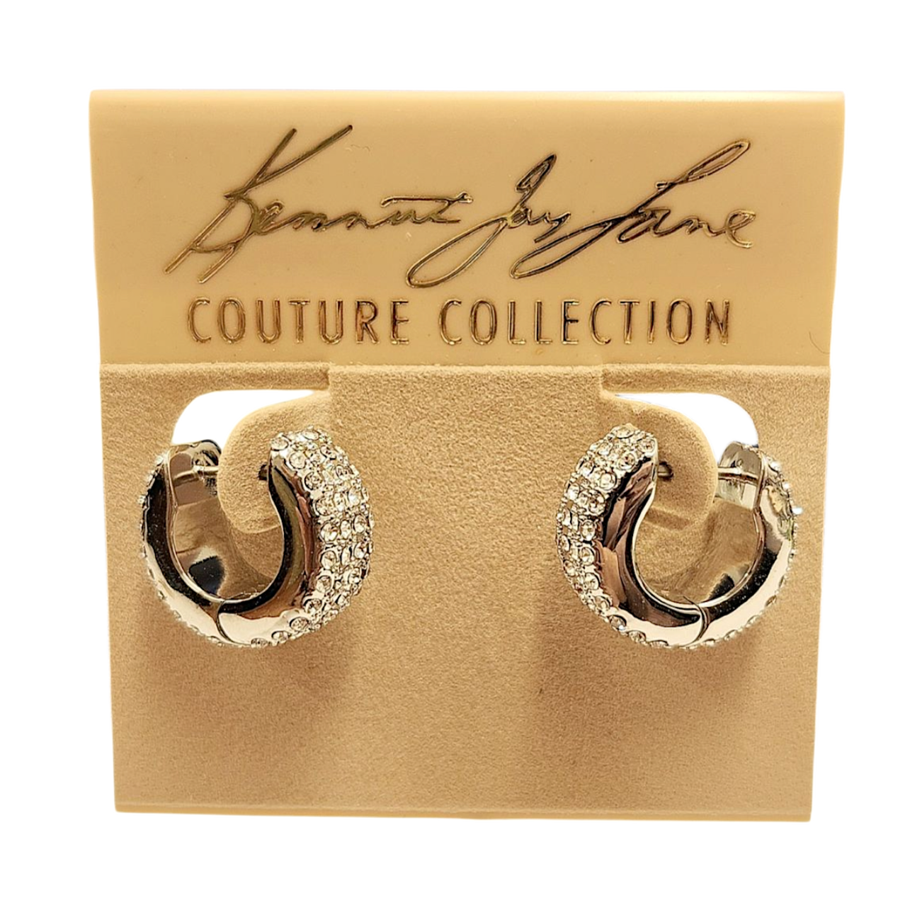Silver with Crystal Huggie Earring