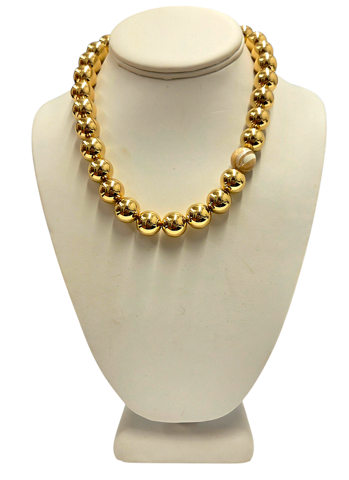 Polished Gold Agate Necklace