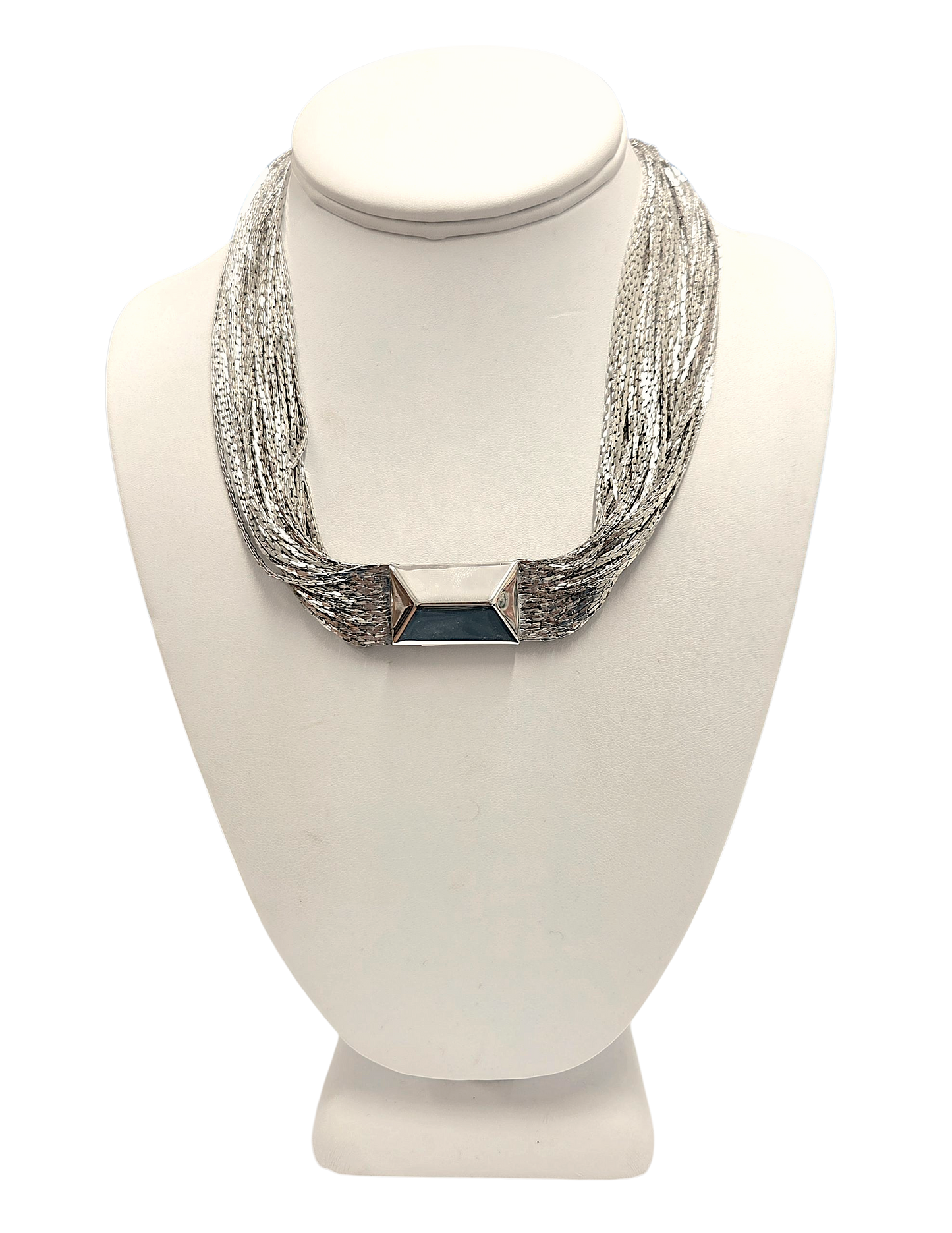 46 Row Silver Chain Necklace