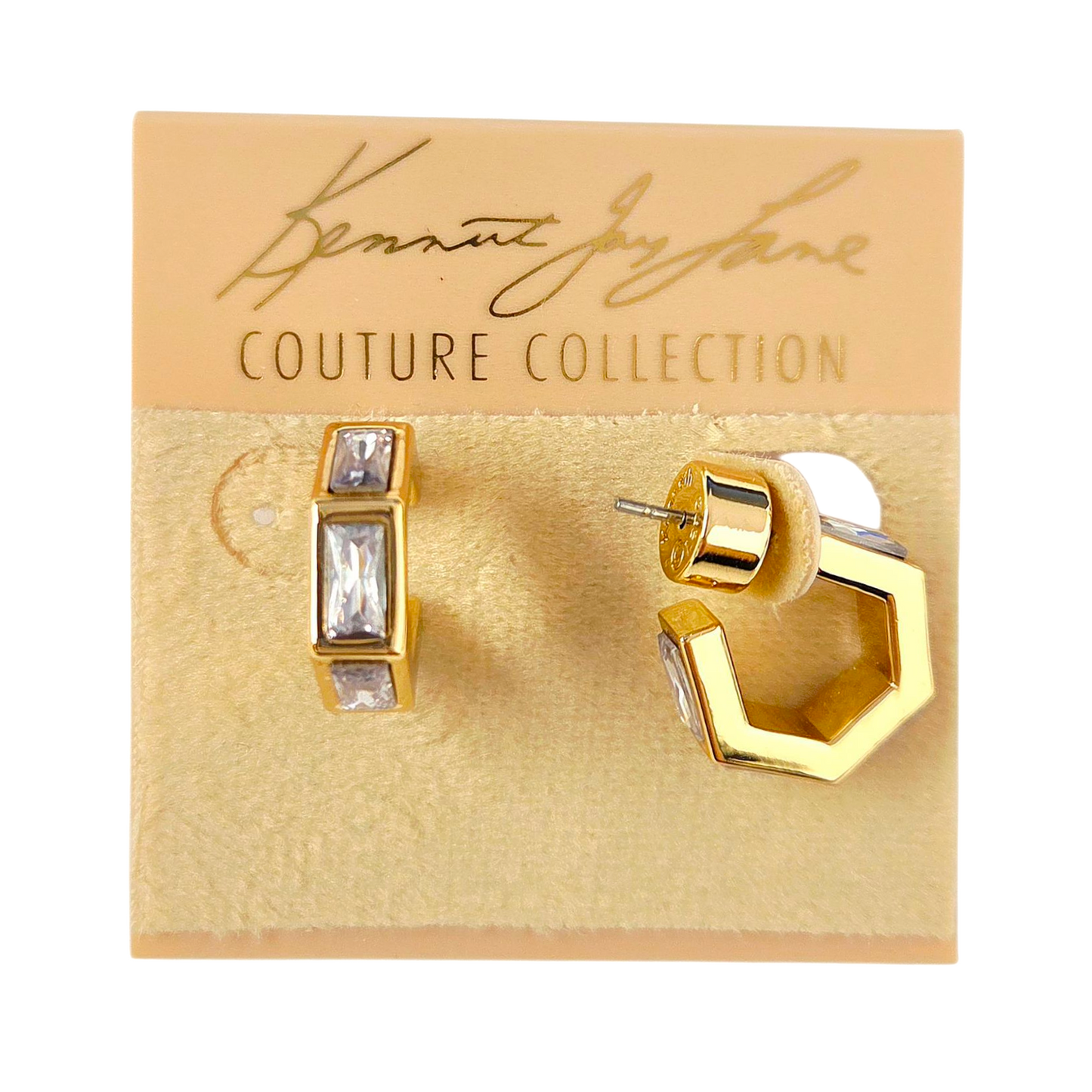 Gold Crystal Hoop Earring