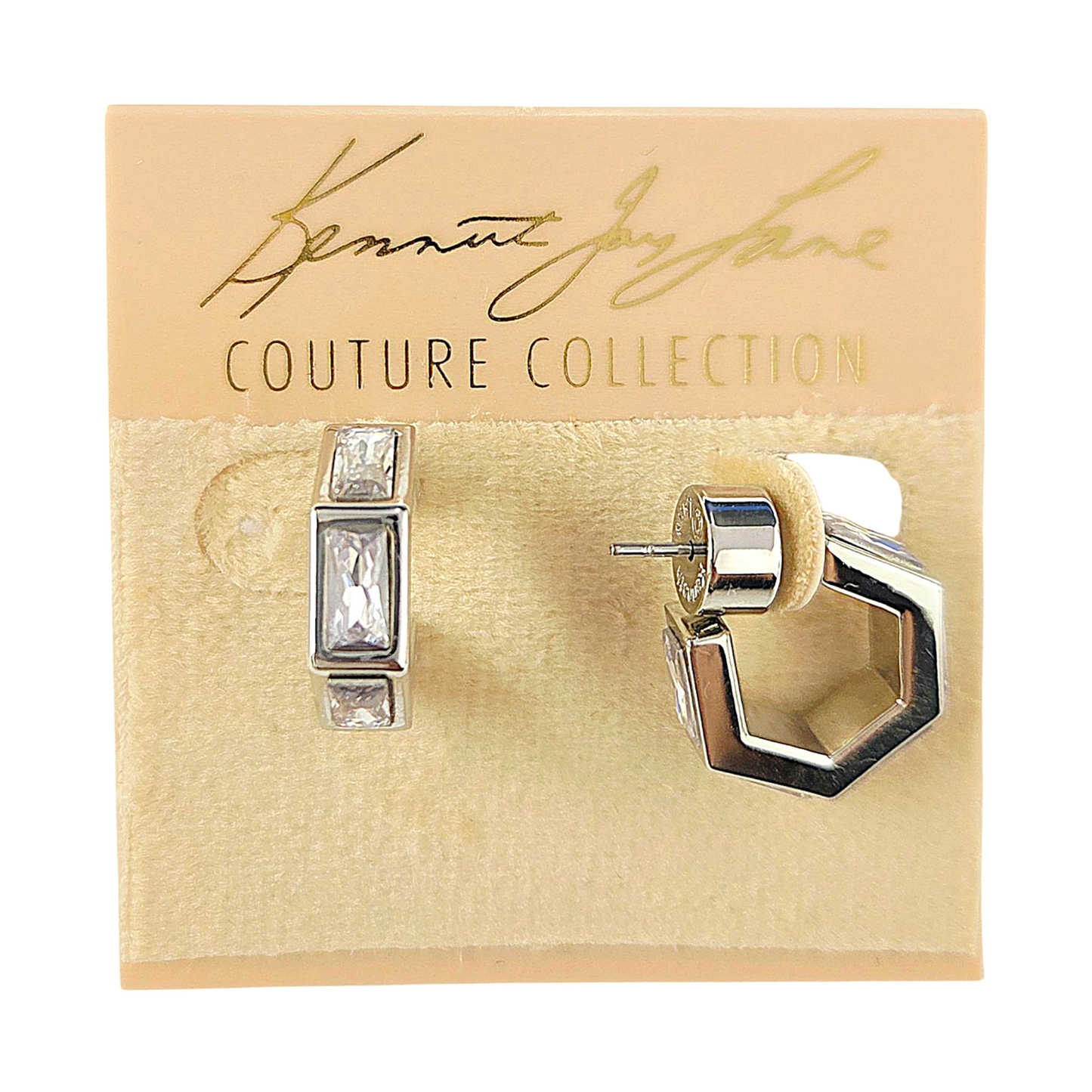Silver Crystal Hoop Earring