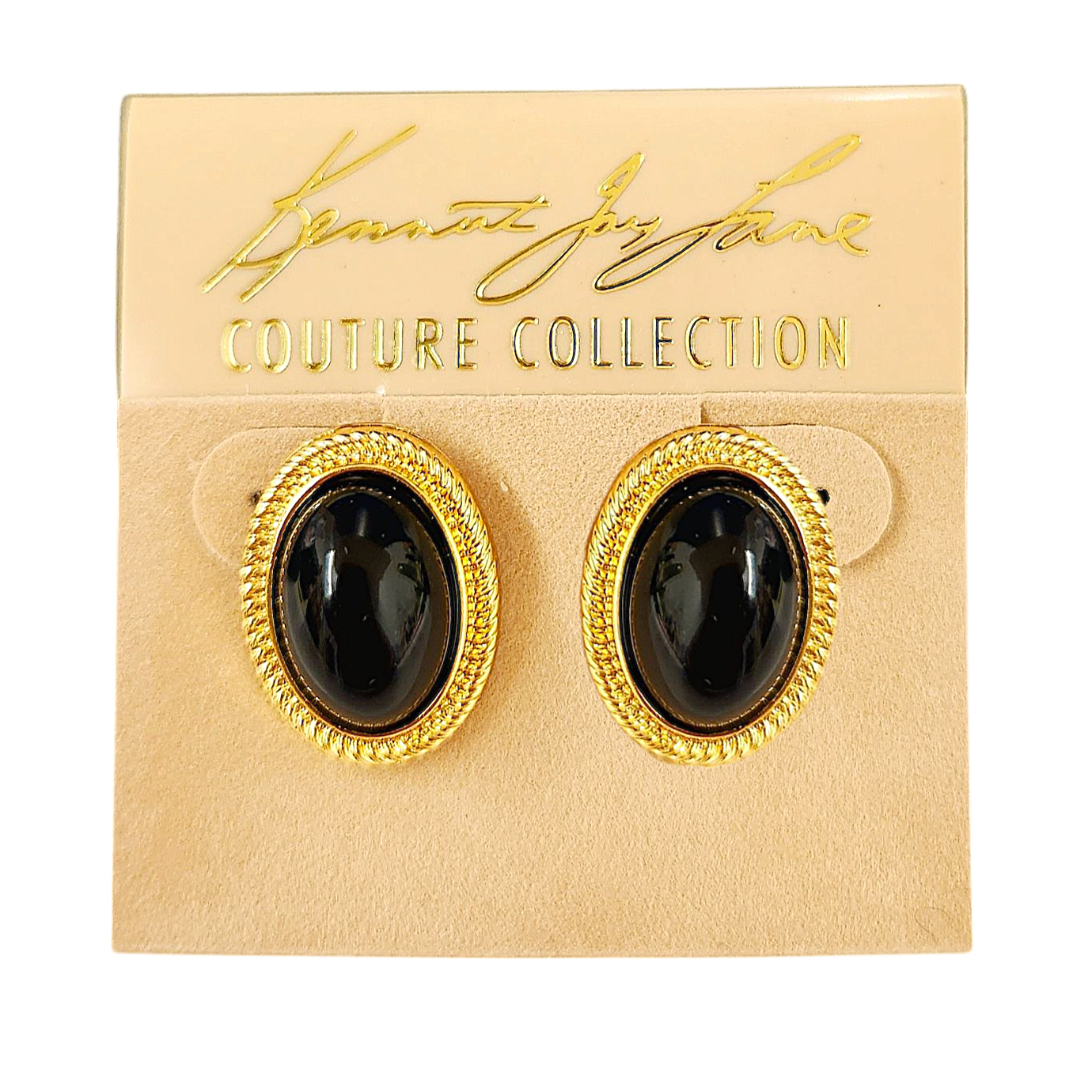 Black Oval Center Earring