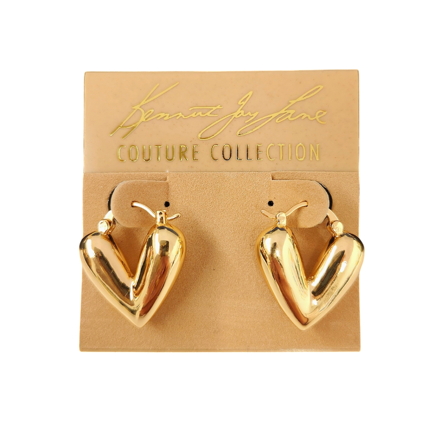 Polished Gold Heart Earring