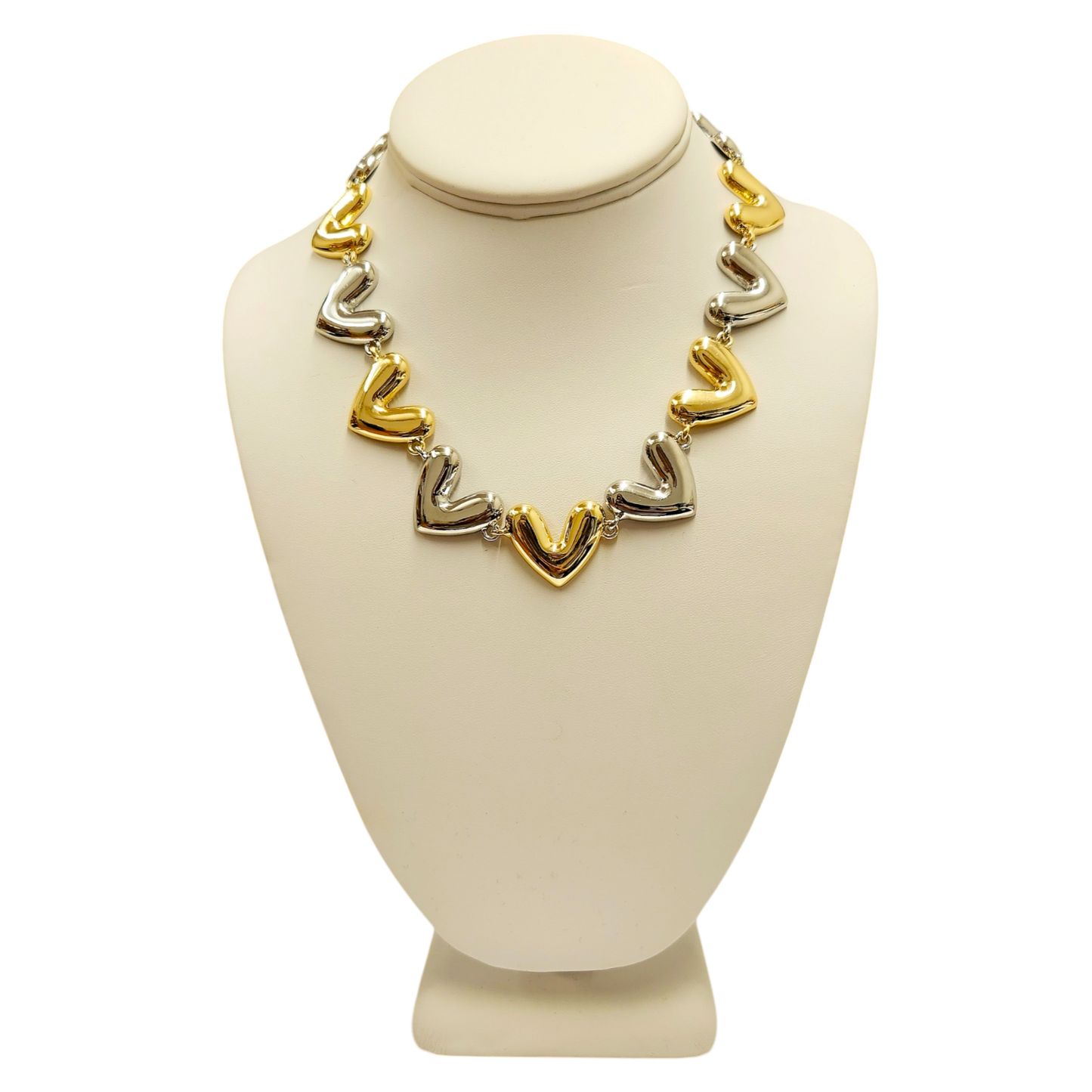 Gold & Silver Heart Necklace