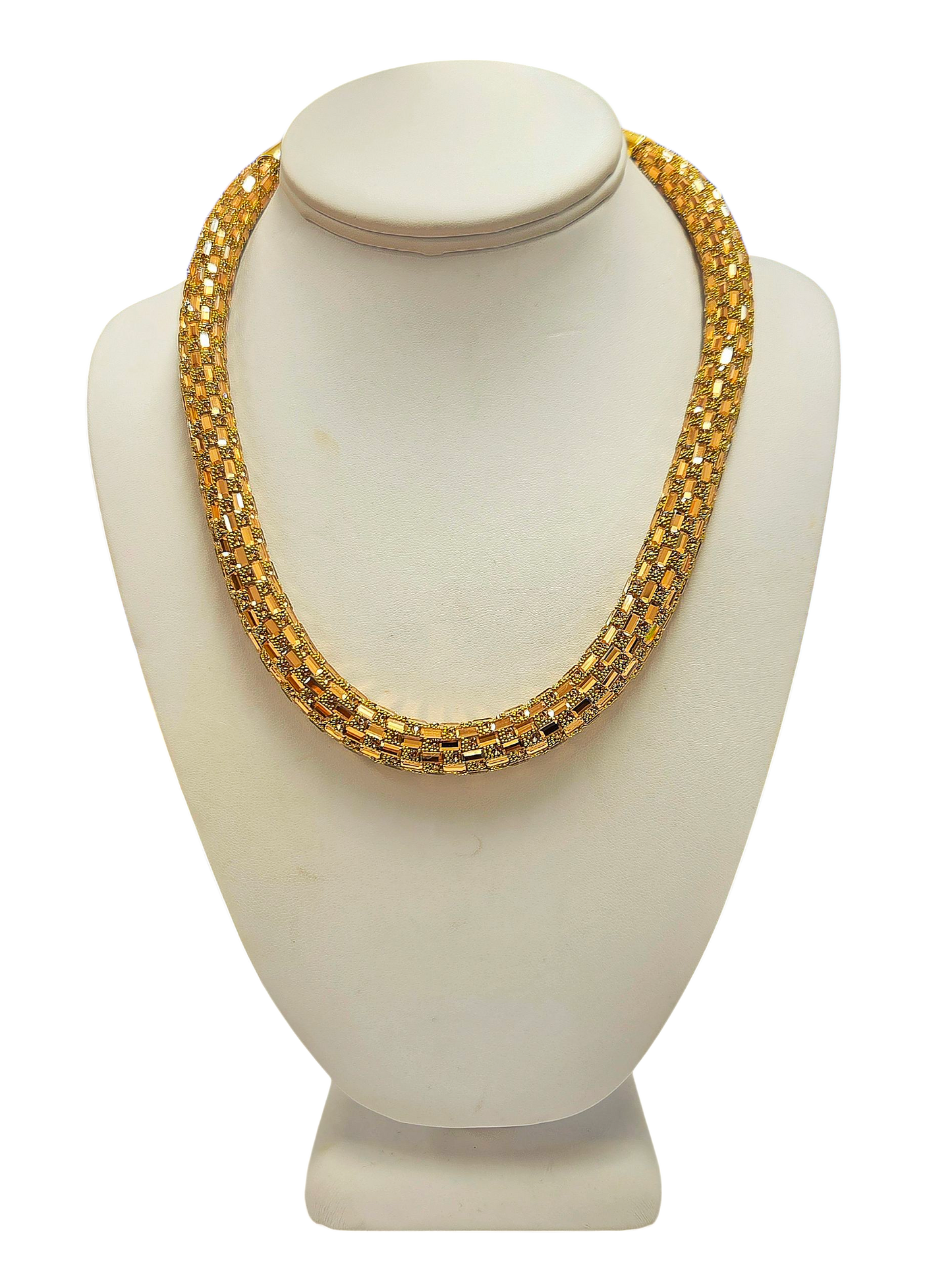 Gold Crystal Baguettes Tube Necklace