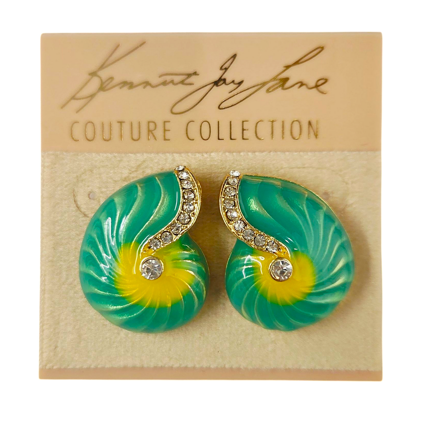 Turquoise yellow Shell Earring