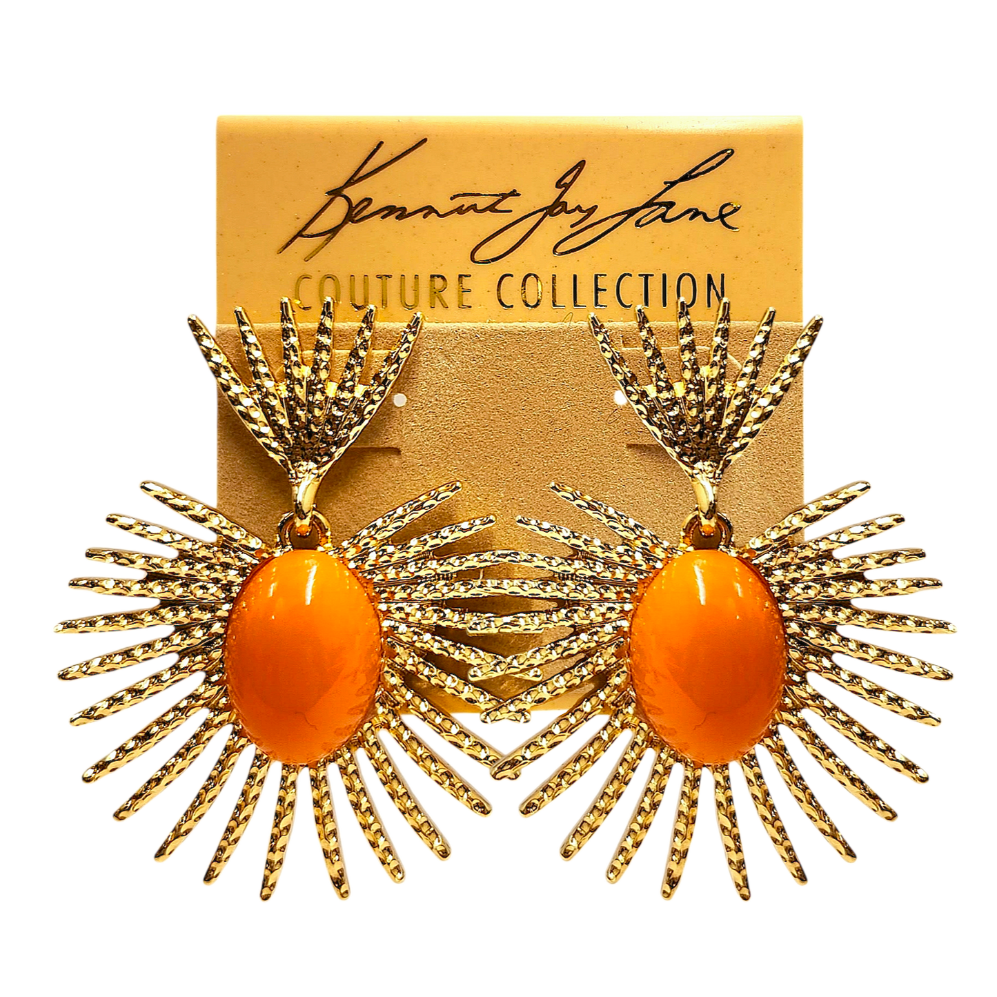 Gold Coral Fan Earring