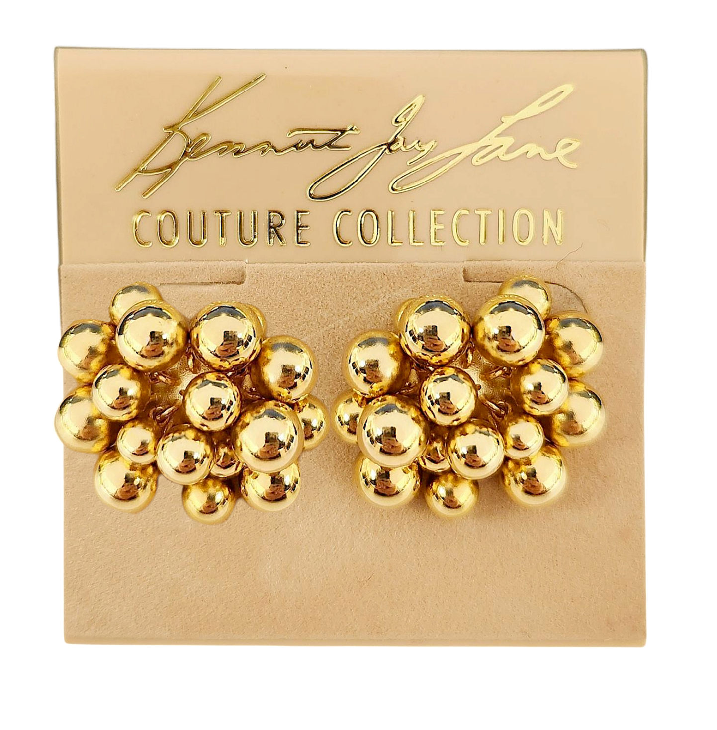 Gold Cluster Balls Earring