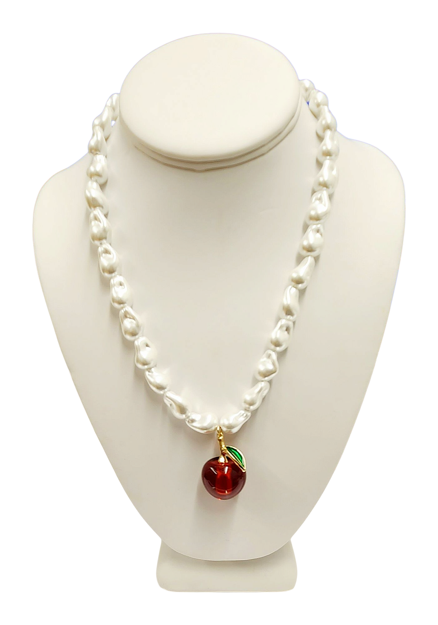 Baroque Pearl with Cherry Pendant Necklace