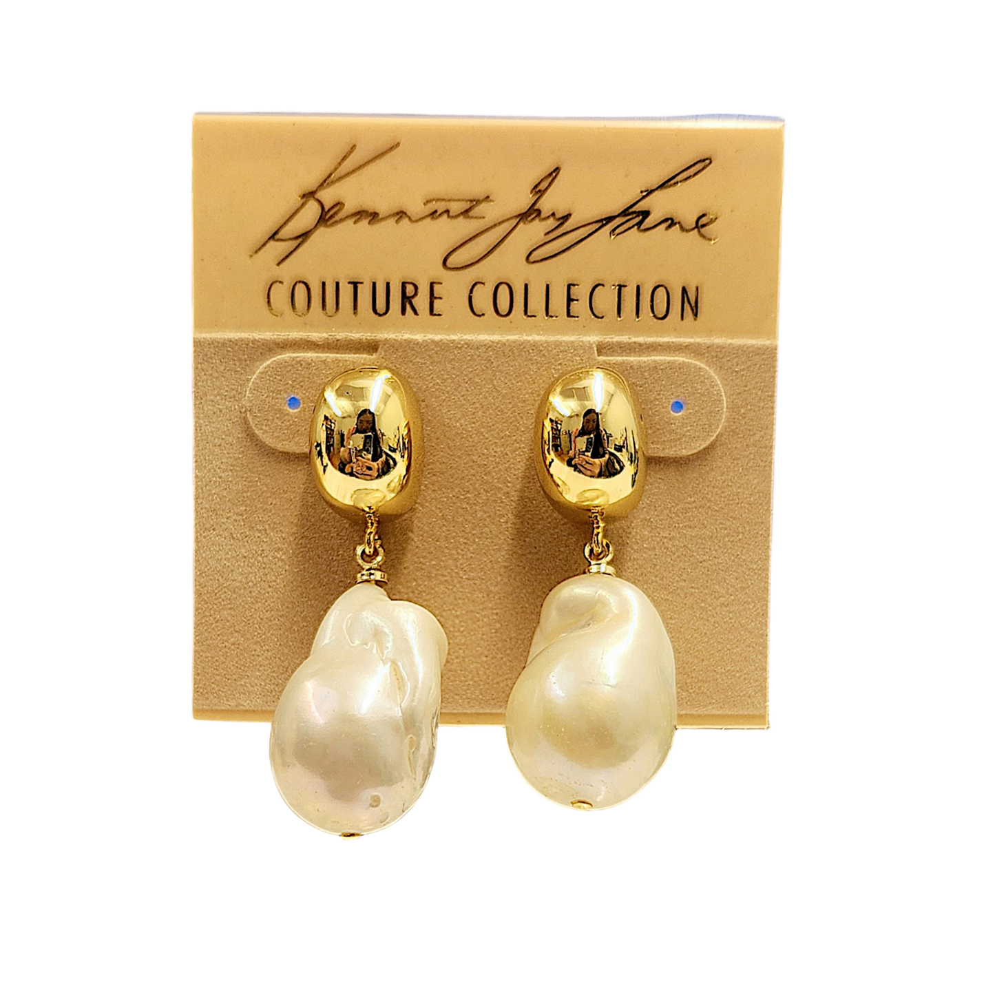 Gold Top with Baroque Pearl Earring
