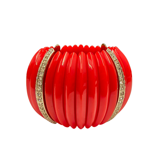 Red with rhinestone Stretch Bracelet