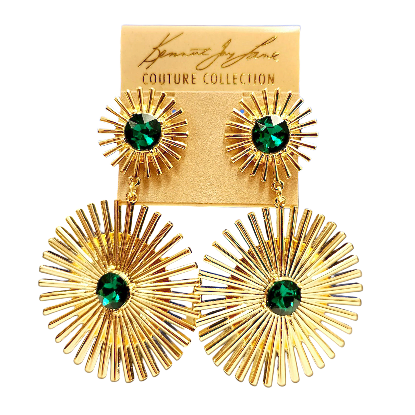 Emerald Sunburst Earring